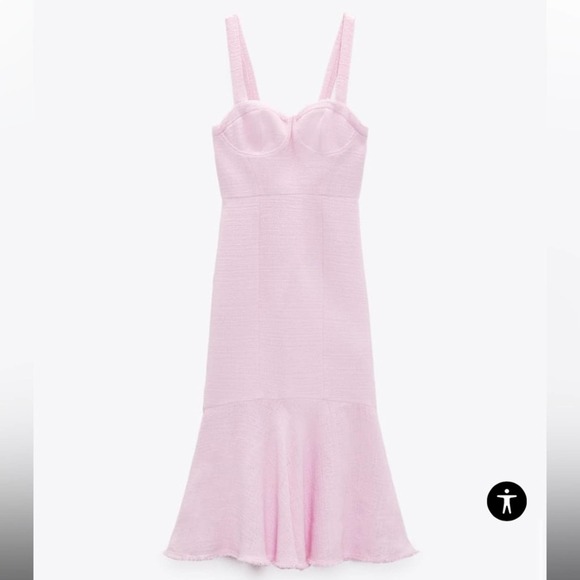 Zara TEXTURED RUFFLED DRESS Size : Medium - Picture 1 of 12